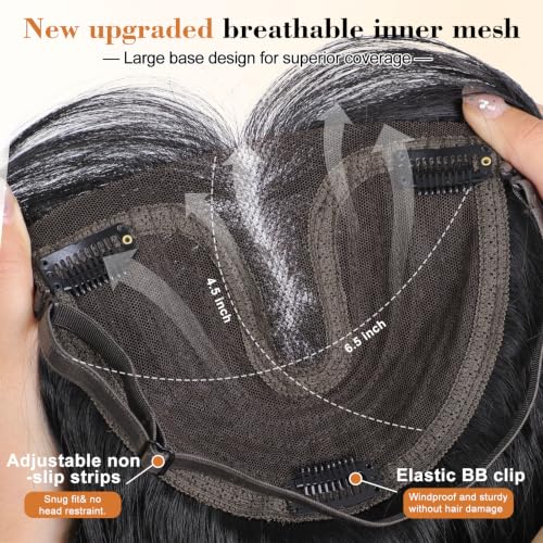 Hair Toppers for Women with Thinning Hair - 20 Inch Medium Brown, Clip-In, Realistic Synthetic