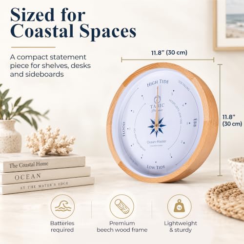 Tabic Planeteco Ocean Master Tide Clock - Coastal Wall Decor & Tide Tracker