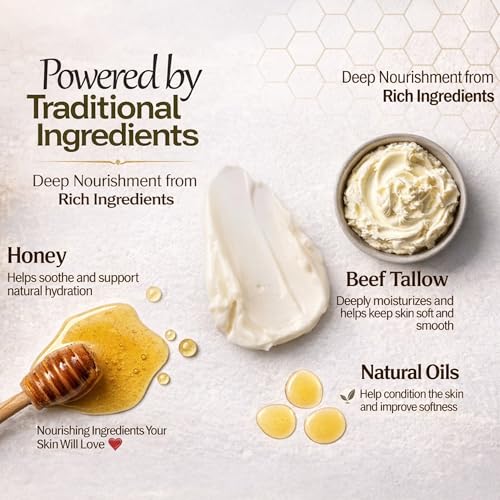 Pureonica Unscented Grass Fed Beef Tallow Face Moisturizer 4 Oz - Deep Hydration