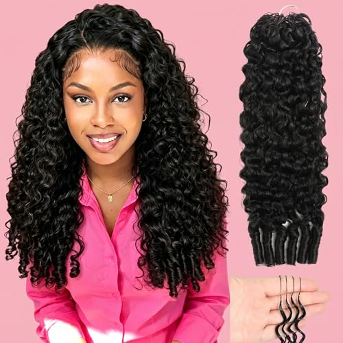 Burmese Curly Crochet Hair Extensions 18 Inch 60g Pre-Separated Natural Black