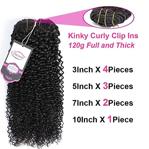 10 Inch Kinky Curly Clip-In Hair Extensions for Black Women - Virgin Human Hair