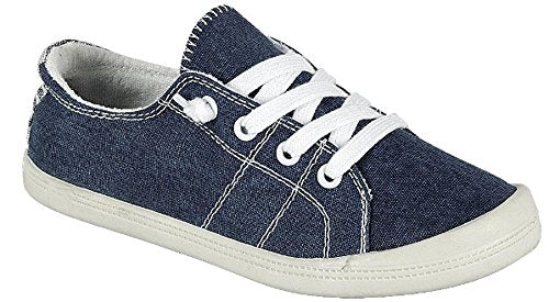 Blue Women's Slip-On Fashion Sneaker - Comfort-01 by Forever Link, Size 10
