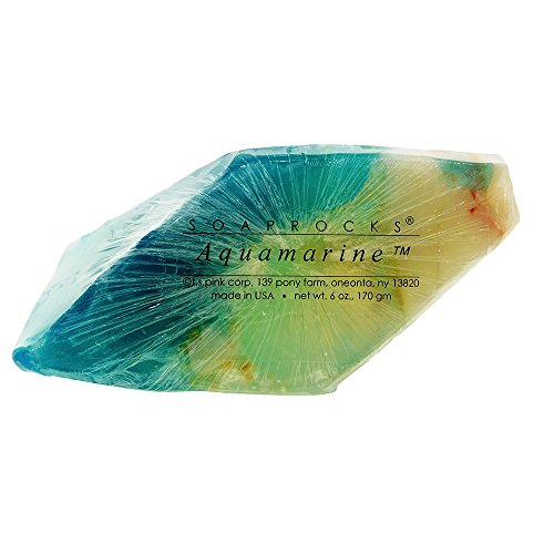 TS Pink Aquamarine SoapRocks - Soap that looks like a Rock ~ 6 oz. Gem Rocks Birthstone Jab?n Gemstone