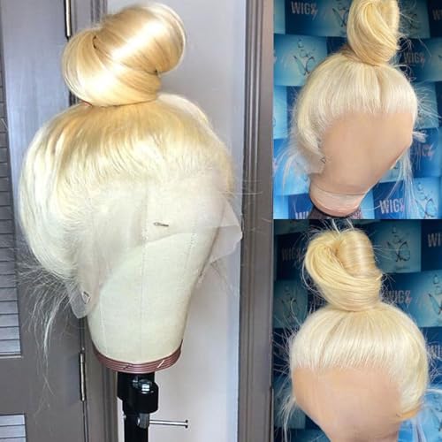 26 Inch Blonde 613 360 Lace Front Wigs Straight Synthetic Hair Pre Plucked with Baby Hair for Black Women