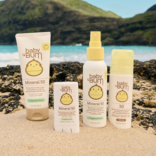Baby Bum Mineral Sunscreen Face Stick SPF 50 - Kids & Baby Safe, Travel Size 0.45oz (Pack of 2)