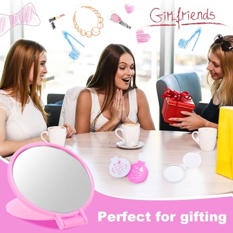 24 Pcs Bible Verse Butterfly Compact Mirrors Bulk Inspirational Christian Pocket Mirror for Women Religious Small Portable Round for Christmas Church Gifts Birthday Party Favors Pink White