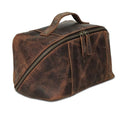 KomalC Luxury Leather Men¡¯s Toiletry Travel Bag ? Handmade Shaving Kit with Waterproof Interior, Spacious Storage & Carry Handle ? leather travel Kit Bag for Men & Women
