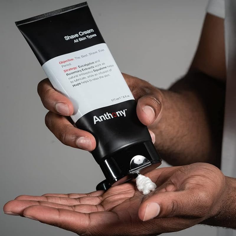 Anthony Shaving Cream for Sensitive Skin 6oz Pack of 3 | Gentle, Cooling, Herb Fragrance