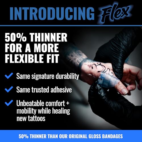 Saniderm Flex Tattoo Bandage Personal Pack 10.2 in x 2 yd Waterproof, Sterile, Latex-Free