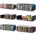 Patioer Set of 6 Black U-Shaped Floating Wall Shelves - Metal Book & Media Storage