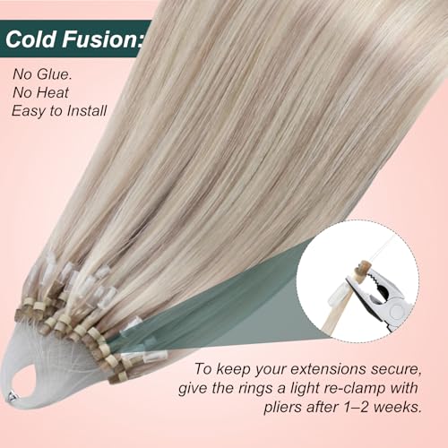 Blonde Micro Bead Hair Extensions - 14 Inch, Pre Bonded Hair, Variation P18/613