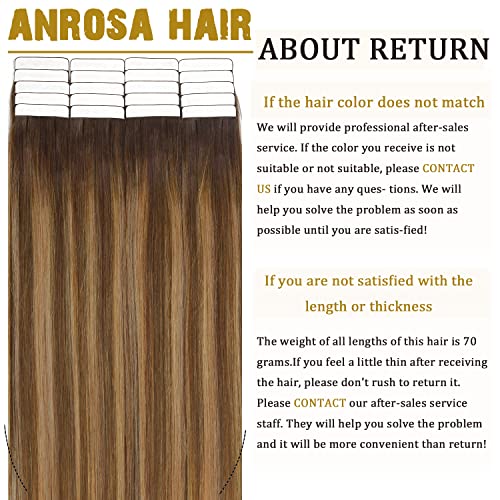 Remy Hair Tape-In Extensions 14 Inch Balayage Blonde - Chocolate Brown to Caramel Blonde with Brown Roots