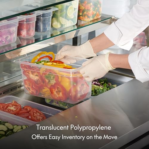 Full Size 6 Inch Deep Food Pan with Handle Lid - NSF Commercial-Grade 4 Pack