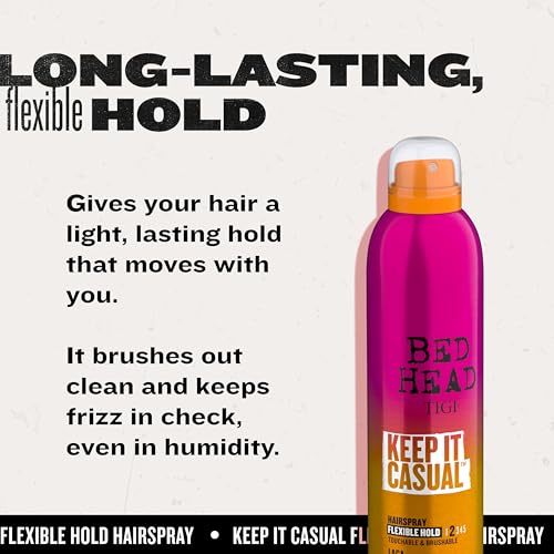 TIGI Bed Head Keep It Casual Hair Spray, Flexible Hold with Brushable Finish for Frizz and Static Control, 9.1 oz