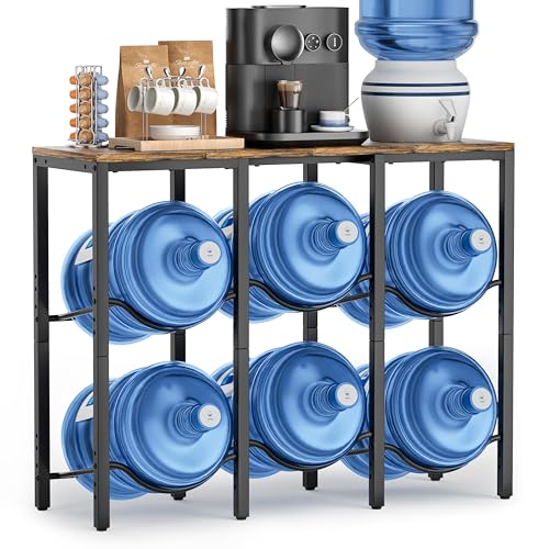 5 Gallon Water Jug Holder Stand with 3-Tier Shelves and Large Top Shelf