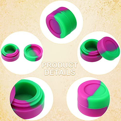100 Pcs 3ml Silicone Wax Containers - Colored, Leakproof Storage Set with Lids