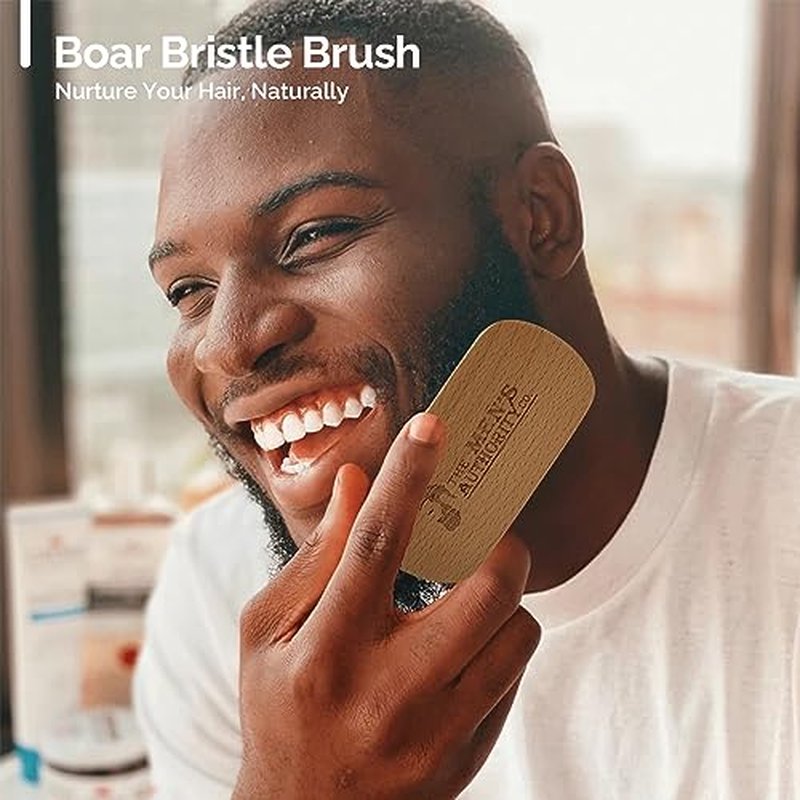 M. A. C.¢ç Beard Kit for Men, Beard Grooming Kit Including Boar Brush, Trimming Scissor Beard Comb and Straight Edge Safety Razor & Blades-Ideal Beard Care Kit with Wooden Gift Box