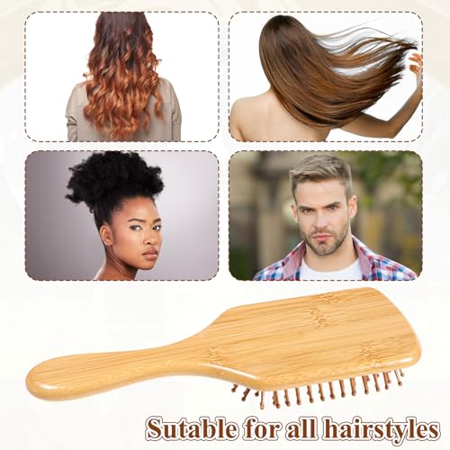 24 Pcs Bamboo Hair Brushes for Detangling & Scalp Massage - Zyghjort Bamboo/24