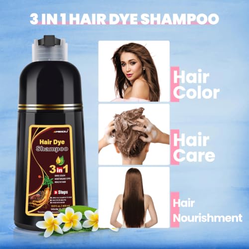 Brown Hair Dye Shampoo 3-in-1 Gray Coverage - IIIMEIDU