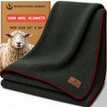 Military Green Wool Blanket Twin Size 62x84 - Extreme Winter Warmth