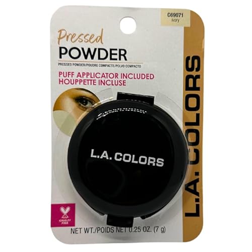LA Colors Pressed Powder wih Applicator, C69071, Ivory 0.25 Oz