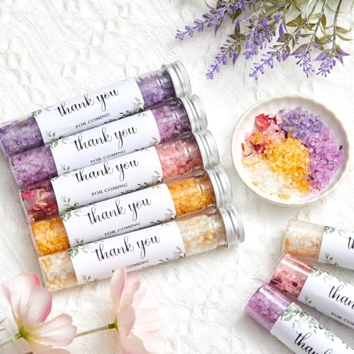 12 Pcs Aromatherapy Bath Salts Test Tube Set - Greenery Spa Gifts for Women