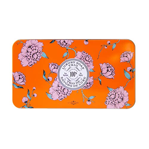 La Chatelaine Organic Shea Butter Orange Soap Trio Gift Set in Tin | Made in France