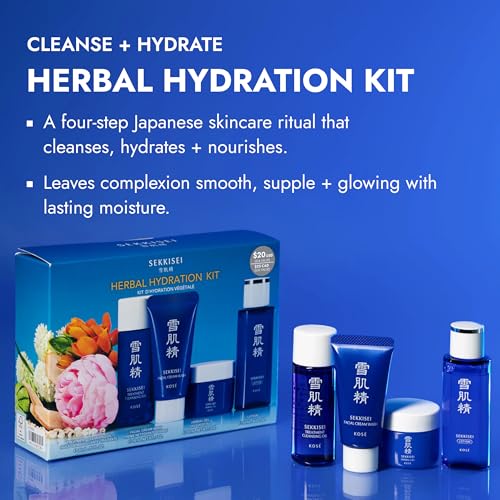 SEKKISEI Herbal Hydration 4-Step Japanese Skincare Kit for Radiant Skin