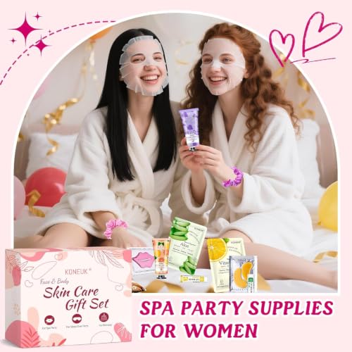 60PCS Spa Party Supplies Kit for Girls Sleepover Party - Facial Masks, Lotions & Gifts