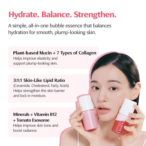 ClearDea Mucin Mineral Vita Bubble Essence Duo with Micro-Bubble Formula & 2-in-1 Toner Serum – Glass Skin, 2.03 Fl Oz (Variation 1)