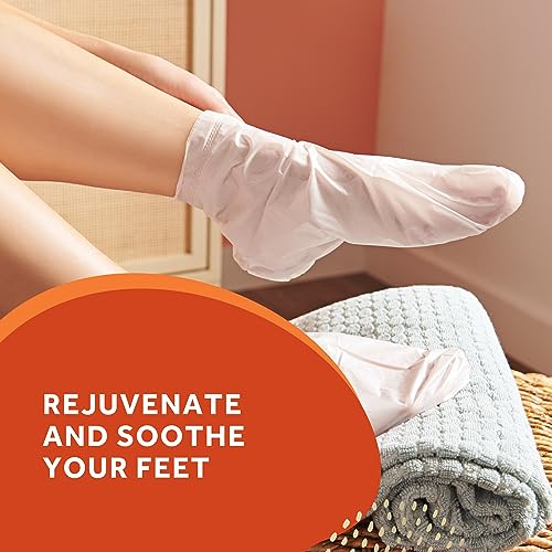 Amop? Pedi Mask 20-Minute Foot Mask, Intensely Moisturizing Socks, Self-Care, Time to Get Nuts with Macadamia Nut Oil, Urea & Vitamin Complex for Long Lasting Hydration, 3 pair (Packaging May Vary)