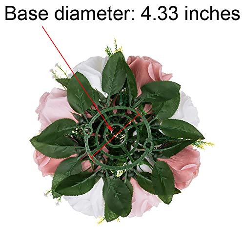 Flower Centerpieces Wedding Tables - Dusty Rose & White, 10 Pack - Ready to Display