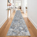 Abstract Multi 2.6x18ft Non-Slip Washable Carpet Runner for Hallway