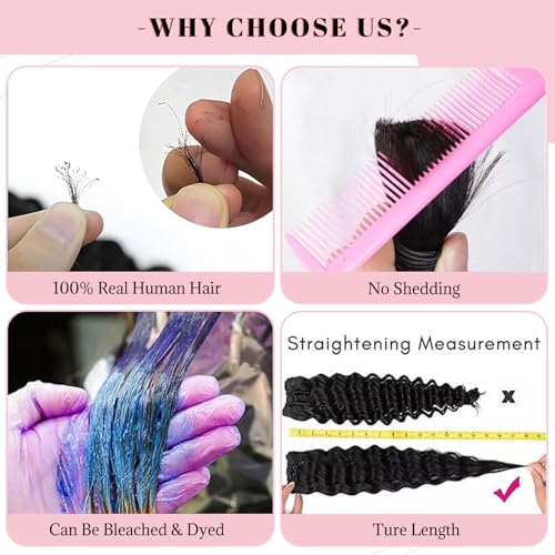 Belaved Human Braiding Water Wave Hair Extensions 16 Inch Strawberry Blonde to Bleach Blonde Ombre - 2 Bundles, 100g