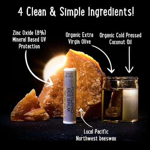 Portland Bee Balm Solar Eclipse SPF 15 Lip Balm Set - All Natural Beeswax, Handmade, 9 Pack