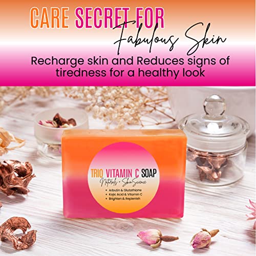Organic Kojic acid & Vitamin C Soap Bar | Arbutin, Glutathione | Advanced Glowing formula, Replenish, & Radiant Skin | Pure Natural Pigmentation For Face & Body Cleanser - 5 OZ Each| (6)