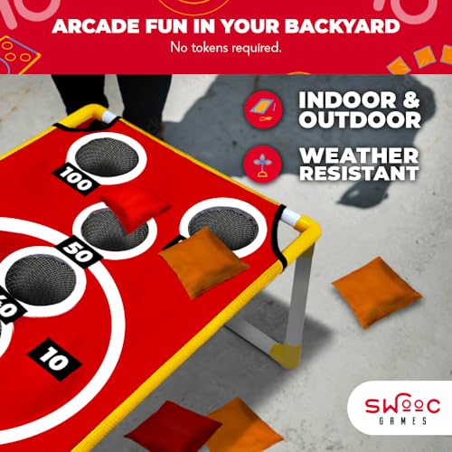 Outdoor Cornhole Set with 15+ Games and Carrying Bag - Kids & Adults Yard Game