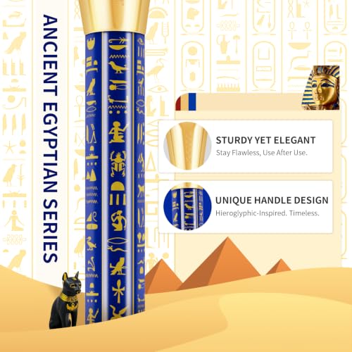 Docolor Makeup Brush Set 19 Pieces - Ancient Egyptian Luxe Design, Professional Quality