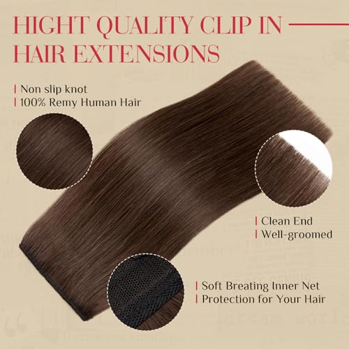 Rich Choices 10 Inch Medium Brown Clip-In Hair Extensions 2PCS - Real Human Hair