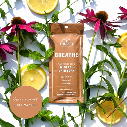 Mineral Bath Soak Pack of 12 - Lemon Mint Scented Relaxation & Cold Relief