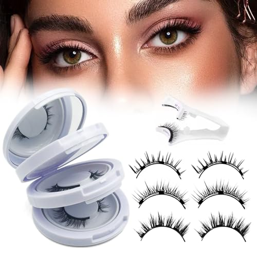 Hunnyfit Magnetic Lashes,2026 New Magnet Eyelashes with Applicator Natural Look,No Glue Needed Reusable Eyelashes Kit for Women(02+03+06)