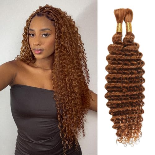 Deep Wave Human Braiding Hair 22 Inch 100g No Weft Curly Extensions