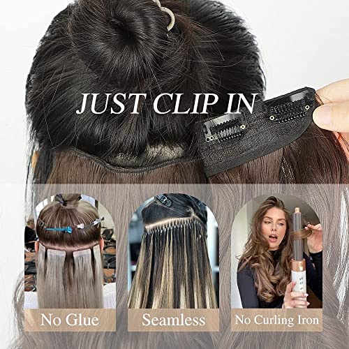 Smartinnov 16 Inch Curly Clip-In Hair Extensions Honey Blonde Balayage Platinum Blonde
