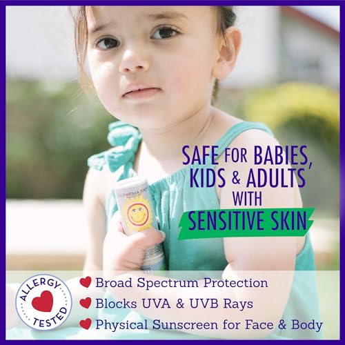 Unscented Mineral SPF 30+ Sunscreen Stick for Babies and Kids - Travel Size 0.5oz