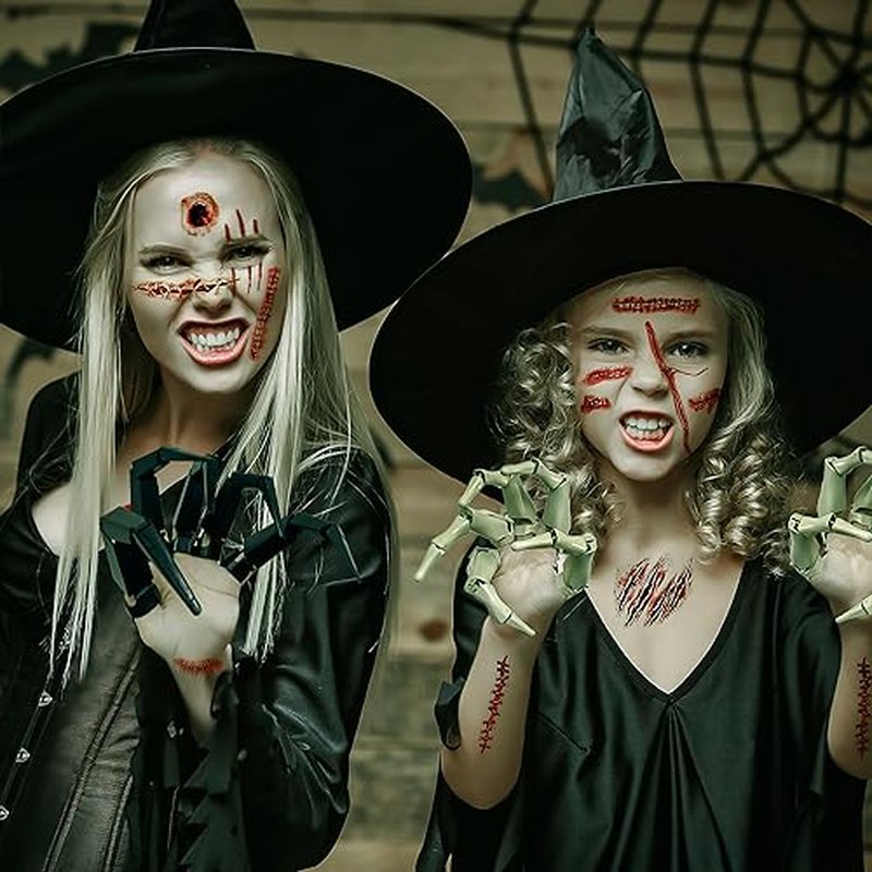 Allas Zombie Scars Tattoos Bloody Scar with Fake Blood Costume Makeup Halloween Decorations Party Favo