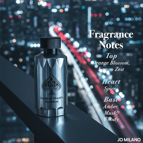 Jo Milano Game of Spades Platinum Parfum Spray 3.4 oz Unisex Long Lasting Fragrance