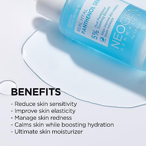 Hyaluronic Acid Face Serum with Panthenol - 8 Types of Moisturizing & 10 Vitamins, 31g