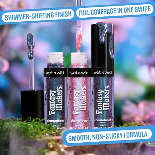wet n wild Halloween Fantasy Makers Chameleon Chrome Lip Foil, Intense Multi-Chrome Pigment, Mesmerizing Blendable Color Shift Foil Finish, Cruelty-Free - Nymph's Whisper (Pack of 2)