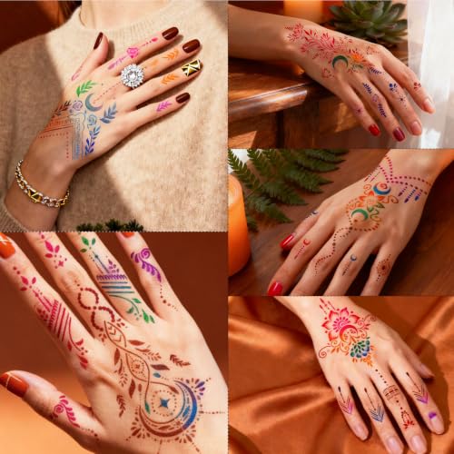 315Pcs Temporary Tattoo Stencil Kit with 9 Colors Tattoo Cones - PllusJoys, 9-Color Set