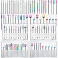 Chumia 47 Pcs Nail Drill Bits Sets 3/32 Inch Electric Diamond Ceramic Acrylic Gel Nail Bit Kit Manicure Supplies Carbide Cuticle for Manicure Drill Remover for Home Salon Gel Pedicure Tools